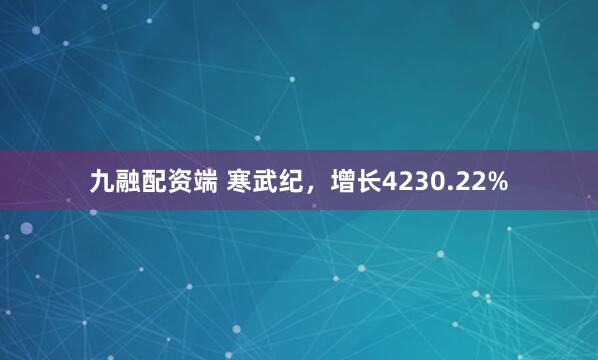 九融配资端 寒武纪，增长4230.22%